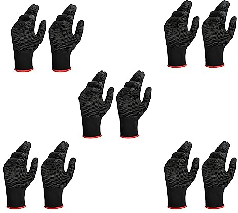 Uooduby 10 Stück Spielhandschuhe Für Schweißfeste, Kratzfeste, Empfindliche Druckbildschirm-Gaming-Finger-Daumen-Hülsen-Handschuhe