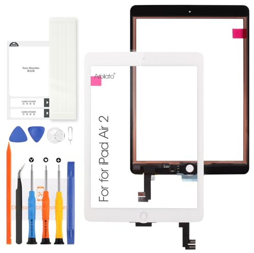Arbilato Schermo per iPad Air 2 9.7 A1566 A1567 Touch Screen per iPad Air 2nd Generazione Digitalizzatore Vetro Sensori Schermo Sostituzione Kit (Bianco)