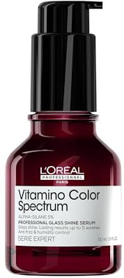 L'Oréal Professionnel Siero Glass Shine Anti Crespo, Termoprotettore per Capelli Luminosi, Vitamino Color Spectrum, 50ml