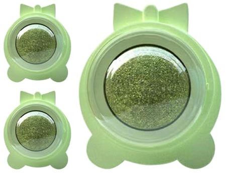 Zunishaone Katzenminze Wandkugeln für Katzen, Katzenminzenbälle für die Wand | Catnip Silvervine Ball Toys, Lick Safe Silvervine Ball Healthy Catnip Entertainment Rotierendes Spielzeug