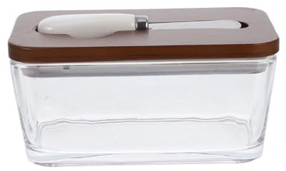 Garneck Mantequillera De Vidrio Con Tapa Recipiente Para Mantequilla Para Refrigerador Diseño Elegante y Práctico