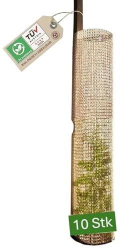 Buckshülle® - Baumschutz (10 Stück) - BIOLOGISCH ABBAUBAR - Baumschutz Wilderverbiss - Wuchshülle aus Baumwolle & Maisstärke - Fegeschutz - Baumschutz Stamm - Verbissschutz für Bäume - Easy Setup