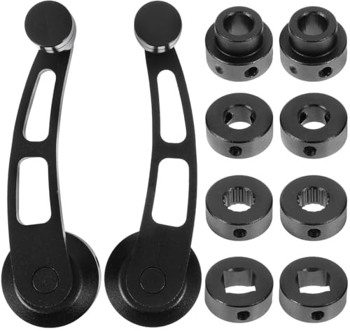HOLIDYOYO Manivela De Ventana De Coche De Aleación De Aluminio Juego De 2 Piezas Para Repuesto De Manija Manual Elevalunas Vehículos Clásicos Interior Automóvil 4.72 Pulgadas