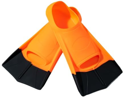 ENEN Schwimmflossen Kurz Kinder Erwachsene 30-44, Schnorchelflossen Verstellbar für Kinder oder Erwachsene Damen und Herren zum Schnorcheln & Tauchen (BS21 Orange Schwarz,L(42-44))