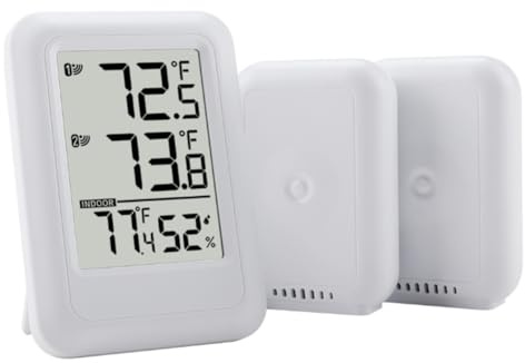 Uxsjakjsd Termometro Digitale Elettronico Wireless da Interno e Esterno, Termometro Multifunzionale 1 A 2 per Uso Domestico.