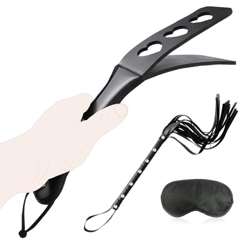 Látigo BDSM, set BDSM, fusta de cuero, pluma para azotes, antifaz, juguete erótico para juegos de rol y seducción, set de bondage SM erótico para parejas, mujeres y hombres