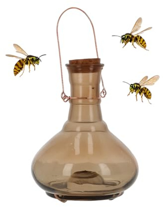 CKB LTD TR024 Wespenfalle, extra großer Auffangbehälter aus Glas mit Metallaufhänger, traditionell, attraktiv, hängender Honigtopf-Design, Insektenfänger, Falle für drinnen und draußen, Garten