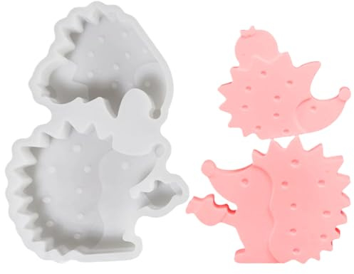 Molde de cemento de silicona para epoxi | Molde de molde de silicona 3D en forma de erizo para resina de cemento y epoxi profesores entusiastas de la decoración del hogar decoradores de temporada
