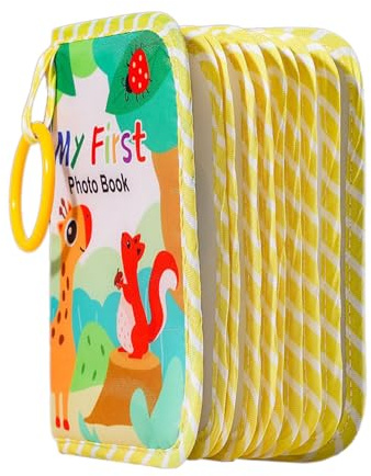 Rrlihjgu Album fotografico per primi ricordi per bebè, album Souvenir morbido | Regalo Souvenir in tessuto morbido con specchio per conservare i ricordi dei genitori, della famiglia e dei per