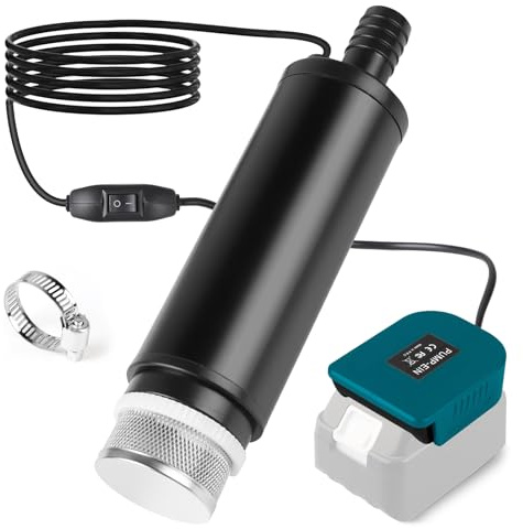 CPROSP Sumpfpumpe Kompatibel mit Makita 18V Batterie (Keine Batterie), Wasserpumpe 30L/min, Transferpumpe, Tragbar Tauchpumpe, für Pool, Garten, Aquarium, Teiche, Camping