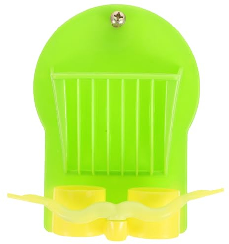 SHINEOFI Plastic Parakeet Feeder with Screw Installation Anti-spill Cage Food Dispenser for Parrots Cockatiels Small Birds Plastic Vegetable and Fruit Holder for Bird Cages