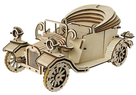 Weqizuerqi 3D Holzpuzzle Auto, Vintage Automobil Modellbausatz, Sammlerstück Vintage Fahrzeug Holzhandwerk Hobby Für Weihnachten Geburtstag Feiertage Und Festliche