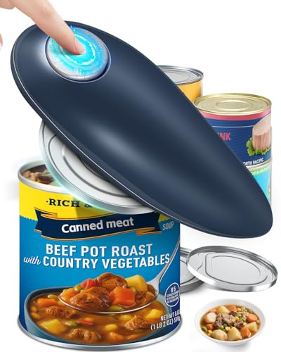Electric Can Opener, Tin Opener Hand Free, Can Openers 360° One Button Automatically Open Any Size Cans, Safe and Reliable, Kitchen Best Choice—Powerful, Safe & Easy for Cooks and Housewives