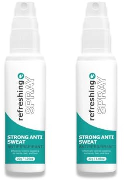 Antitranspirant Deo Spray, Antiperspirant gegen starkes Schwitzen, Hält Haut Trocken & Frisch, Für Alle Hauttypen, Achseln Hände Füße mit Langzeitschutz für Männer & Frauen, 30 ml (2pc)