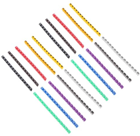 STOBAZA Etiquetas para Cables Eléctricos Diseño Clip y Sistema Codificado por Colores, 300 Piezas de Tubos Numéricos de Plástico para Oficina y Hogar