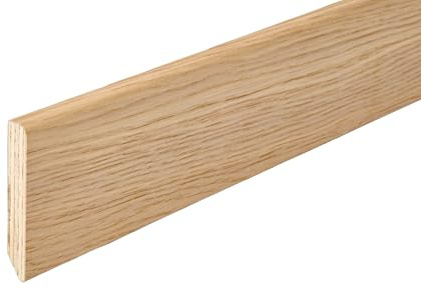 Hobby Legno - Battiscopa Rivestito In Legno Di Rovere Non Verniciato mm. 82X13X2400 Nr. 2 pezzi ml. 4, 80.
