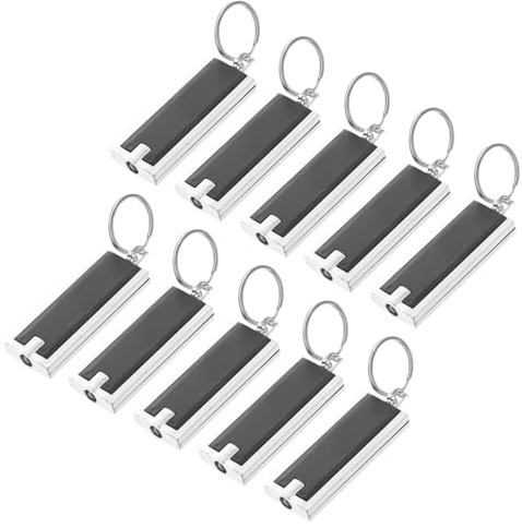 Uonlytech Mini Taschenlampe schlüsselbund Taschenlampe led schlüsselanhänger licht schlüssel Dekoration für Frauen männer Erwachsene Outdoor 10 stücke (schwarz)