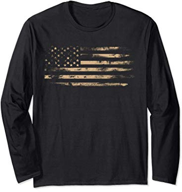 Bandiera Americana USA Flag Bandiere Stati Uniti Uomo Donna Maglia a Manica