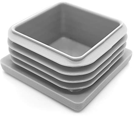 Enkotrade 21 Stück Lamellenstopfen Grau für Vierkantrohre, 35x35 mm, Rohrabdeckung aus hochwertigem Polyethylen Kunststoff, Stopfen, Endstopfen, Kappen, Gleiter | Rohrstopfen Quadratisch