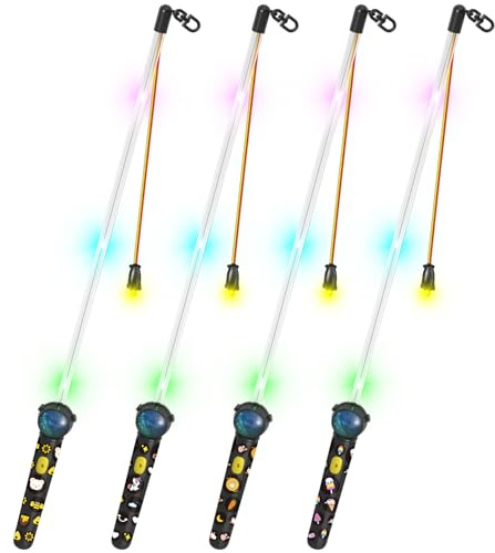 REDTRON 4er LED Laternenstab Elektrisch 50cm für St Martin,Sankt Martin Laterne Kinder Elektrischer Stab für Laternenumzüge,Martinsumzüge,Halloween-Stil 2