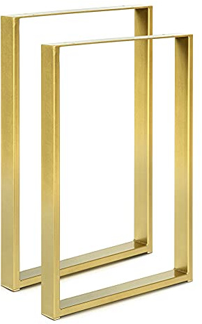 Magnetic Mobel 2X TISCHKUFEN | Gestell | Schwarz, Industrial, Gold Anthrazit & Weiß | alle Größen | DIY Esstisch, Tischgestell, Tischbeine, Bank (B70 x H72 cm, Golden)
