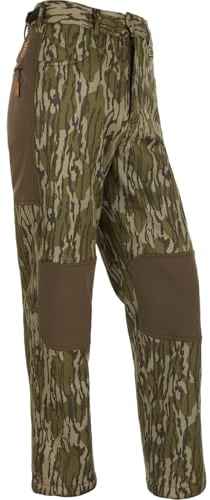 Drake Waterfowl Men's Non-Typical Endurance Soft Shell Durable Fleece Lined Camo Mid Season Hunting Pants, Mossy Oak Original Bottomland, Large