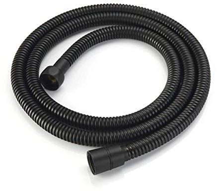 BAtlam 304 Edelstahl Brauseschläuche 0,5m/1m/1,5m Sanitärschläuche Chrom G1/2 Zoll Badezimmer Duschkopf Rohr Schwarz/Gold-50CM (Chrome，Black 50CM)