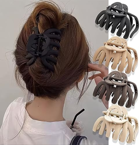 Haarklammer Groß Dickes Haar 4 Stück, 9.5cm Haarspangen damen Rutschfestes Claw Clip, Haarstyling Zubehör für Frauen Mädchen Haar Klammern Set