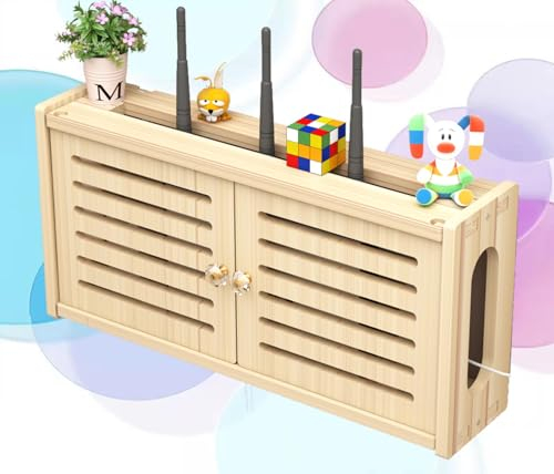WiFi Router Aufbewahrungsbox Regal Wandhalterung WLAN Router Verstecken Steckdose Verstecken An Der Wand Kabel Organizer Box,C-48x24cm
