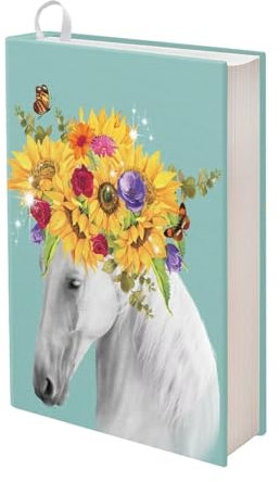 SEANATIVE Buchumschläge für Hardcover-Lehrbuch, wiederverwendbar, Motiv: Pferd, Sonnenblume, Taschenbuch, waschbar, für Schule, Studenten, Kinder