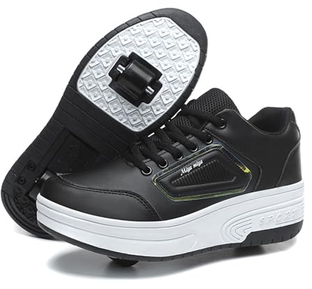 Schuhe mit Rollen für mädchen Jungen Einzelrad/Doppelrad Verstellbare Rollschuhe Schuhe Einziehbar Turnschuhe mit Rollen für Kinder Roller Skate Shoes für Outdoor-Sportarten