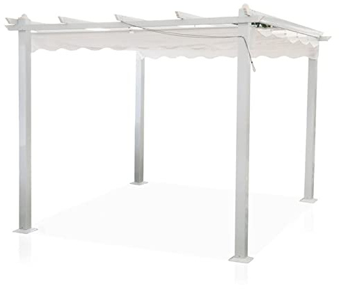 Decorspace Telo di ricambio per gazebo Astoria copertura in poliestere pergolato moderno (Telo di Ricambio Bianco, 3x3)