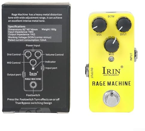 Gitarren-Effektpedal, 10,2 x 6,2 x 5,5 cm, vielseitige Effekte, Wah Distortion, Overdrive Delay, Reverb Kompressor-Pedal-Ersatz (gelb)