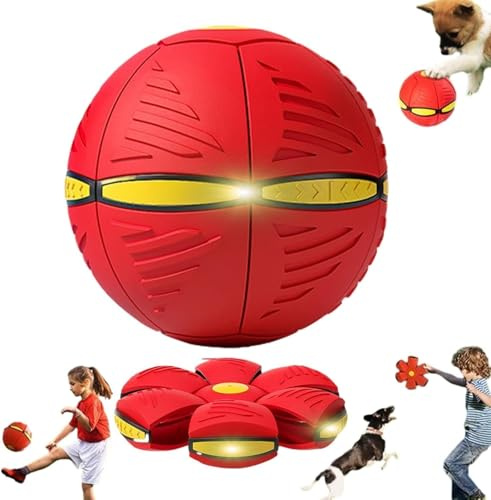Ataoyus Bola de Disco para Perros, Juguete para Mascotas, Bola de platillo Volador para Perros, para Perros Grandes, medianos y pequeños, Bola de Disco para Perros, Bola de descompresión para Juegos