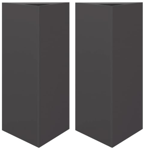 vidaXL Fioriere da Giardino 2 pz Nere Triangolari 40x34,5x75cm Acciaio, fioriera, fioriera da Patio, Vaso Fiori da Esterni, fioriera da Esterno