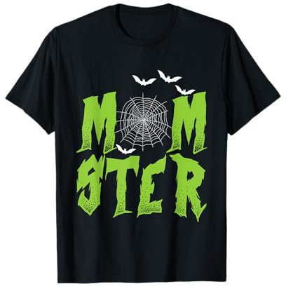 Halloween MOMster Fledermäuse Spinnennetz Mama Monster Mutter Frauen T-Shirt