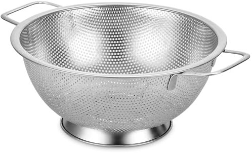 Ixydor Colador de Cocina, Escurridor de Acero Inoxidable, Acero Inoxidable Colador con Asa para Drenar Pasta, Verduras, Frutas, Apto para Lavavajillas, Diámetro de 22.5 cm