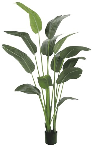 Blooming Artificial Bird of Paradise Plant - Fake Plants, Faux Strelitzia In Pot, Year-Round Decorative Foliage for the House and Office (200cm)