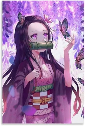 OLFTR 5D Diamond Painting Set,Demon Slayer Manga 5D Diamant Painting Bilder mit Diamond Painting DIY Diamant Malerei für Home Wall Wand und Eingang Dekorationen 30x40CM