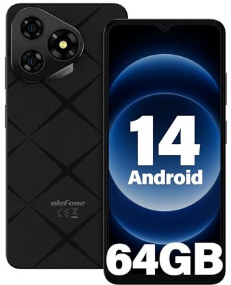 Ulefone Note 19 Cellulare, 6GB RAM+64GB ROM/SD-512GB Android 14 Cellulari, 6.56 HD+, Fotocamera 8MP+5MP Smartphone 5000mAh Batteria, Octa Core 3 Slot Per Carte 4G Dual SIM/Face ID/GPS/OTG/FM Nero