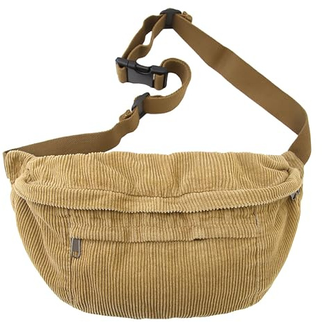 Micmores Marsupio Donna Grande alla Moda - Borsa a Tracolla Regolabile con Tasca Petto, Ideale per Viaggi, Escursionismo, Arrampicata e Sport (Cachi)