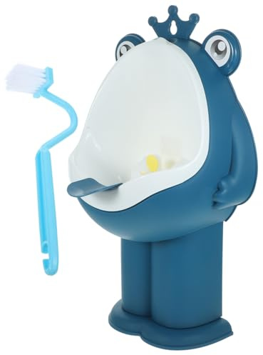 Niedliches Cartoon Urinal für Jungen zum Toilettentraining, 1 Satz | Wandmontage oder Boden, 3 Verstellbare Höhen, Kunststoff, mit Rotierendem Windrad und Bürste