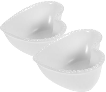 GLEAVI Nordic Style Heart Ceramic Bowl Creme Brulee Bowl for Breakfast Desserts Parties