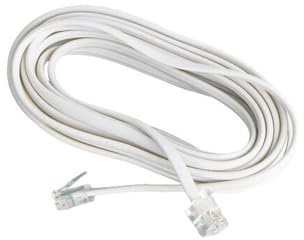 PRENDELUZ Cavo telefonico 4,5 metri connessione maschio a maschio RJ11 bianco