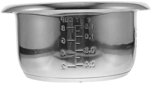 PEPLAYTAL Rice Cooker Inner Pot Stainless Steel Liner Replacement 9.84In Multi-Use Cooking Pot for Rice Soup Cake Home Kitchen Accessory