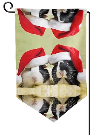 Joli drapeau de jardin double face imprimé de cochons d'Inde, drapeaux de jardin pour décoration d'intérieur – Résistant aux intempéries et double couture – 45,7 x 31,8 cm