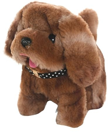 Giocattolo per cani da passeggio, Cane giocattolo elettronico,Giocattolo da passeggio animato - Cane robot elettronico realistico, bambola di peluche interattiva adorabile per interni ed esterni
