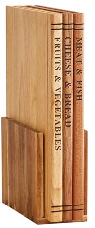 Taglieri decorativi da cucina a forma di libro, 3 pezzi, in legno, per verdure crude e cotte, pane, dolci, sushi, carne, casa, all'aperto, campeggio, picnic
