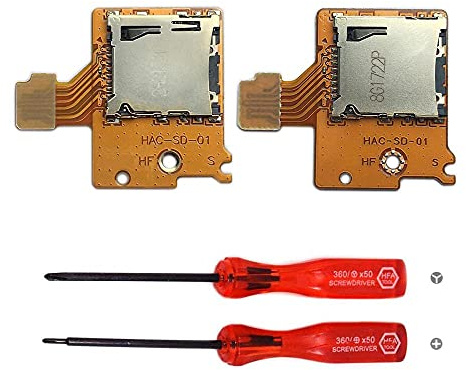 Partsatoz Confezione da 2 schede Micro SD Card Reader scheda di memoria TF slot di ricambio per Nintendo Switch NS 2017 Console HAC-SD-01 con strumento di apertura