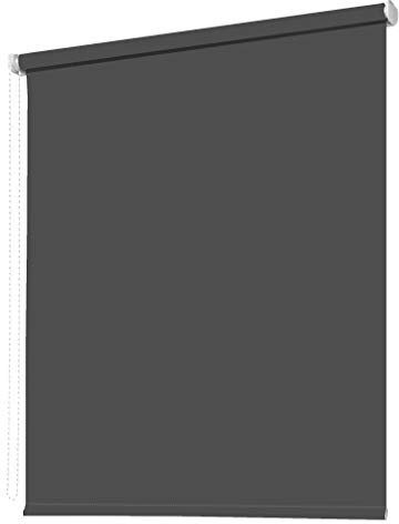 Seitenzugrollo Kettenzugrollo Fenster Rollo 8 Farben Breite 62 bis 242 cm Höhe 160 cm Vorhang blickdicht halbtransparent lichtdurchlässig Sonnenschutz Blendschutz (Größe 162 x 160 cm Farbe Anthrazit)